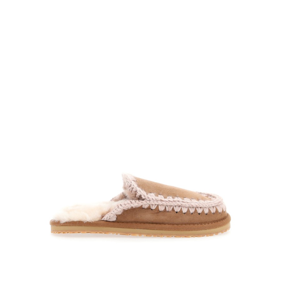 Women MOU | Mou Suede Slipper Full Eskimo Stitch