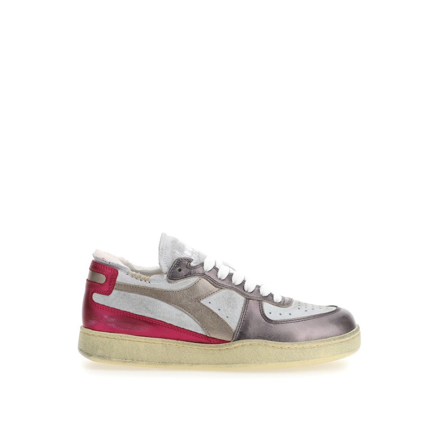 Women DIADORA HERITAGE | Diadora Mi Basket Row Cut Metal Pigskin Used Wn